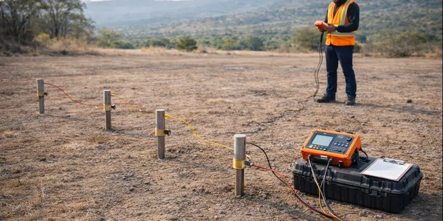 Elektrische Widerstandsmessung / VES in Rostock: Geoelektrik für den Baugrund